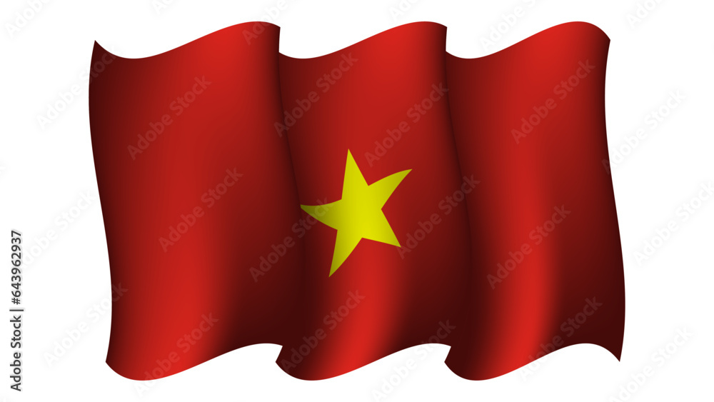 vietnam realistic waving flag design vector illustration