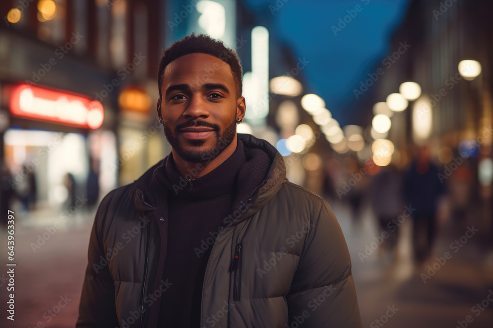 Evening Stroll: Black Gentleman on the Street