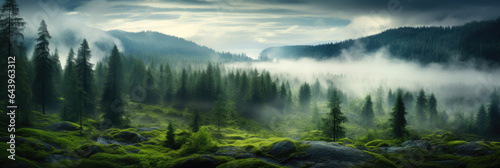 Sylvan Secrets: A Majestic Woodland Panorama © Andrii 