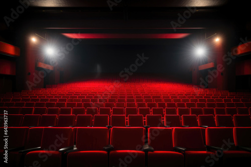 Vintage Auditorium in Red Hues