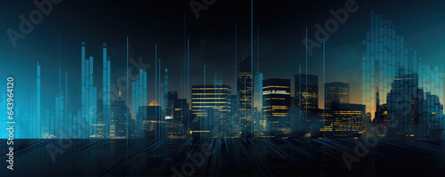 Futuristic Smart city inerface with abstract background. finance investing background  © Daniela