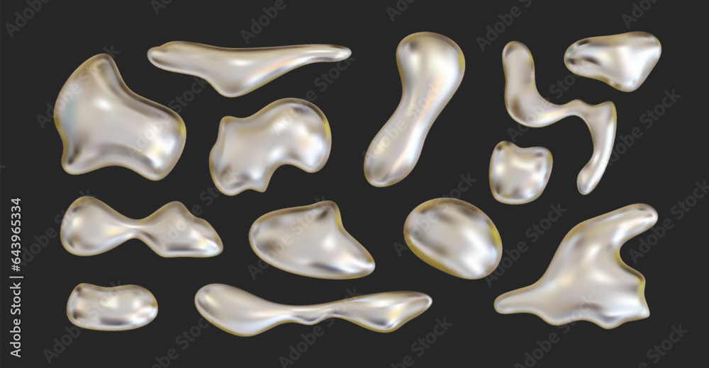 3D chrome abstract liquid shapes, inflated metal objects. Realistic y2k holographic fluid vector element for moden futuristic design aesthetics 3D chrome abstract liquid shapes, inflated metal objects. Realistic y2k holographic fluid vector element for moden futuristic design aesthetics