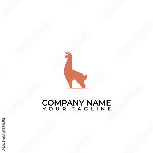Alpaca logo design icon vector silhouette illustration
