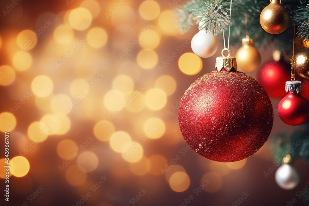 Christmas and New Year background with bokeh lights.Generative Ai Christmas and New Year background with bokeh lights.Generative Ai