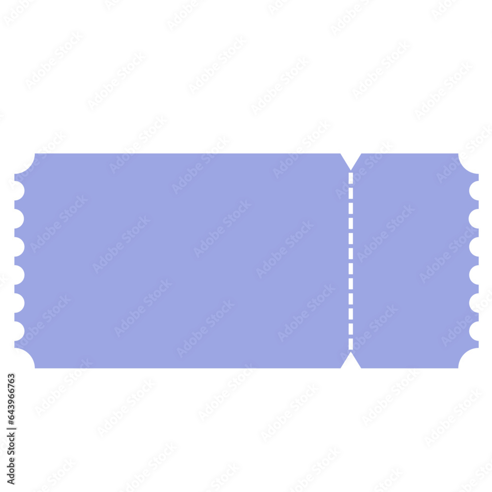 Ticket shape flat illustration Ticket shape flat illustration