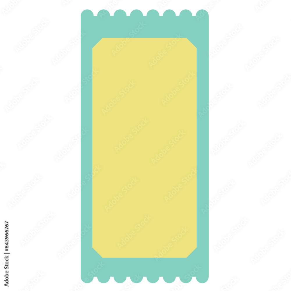 Ticket shape flat illustration