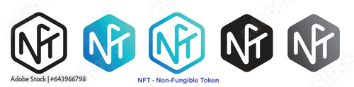 Original NFT Non-Fungible Token technology logo  identity design