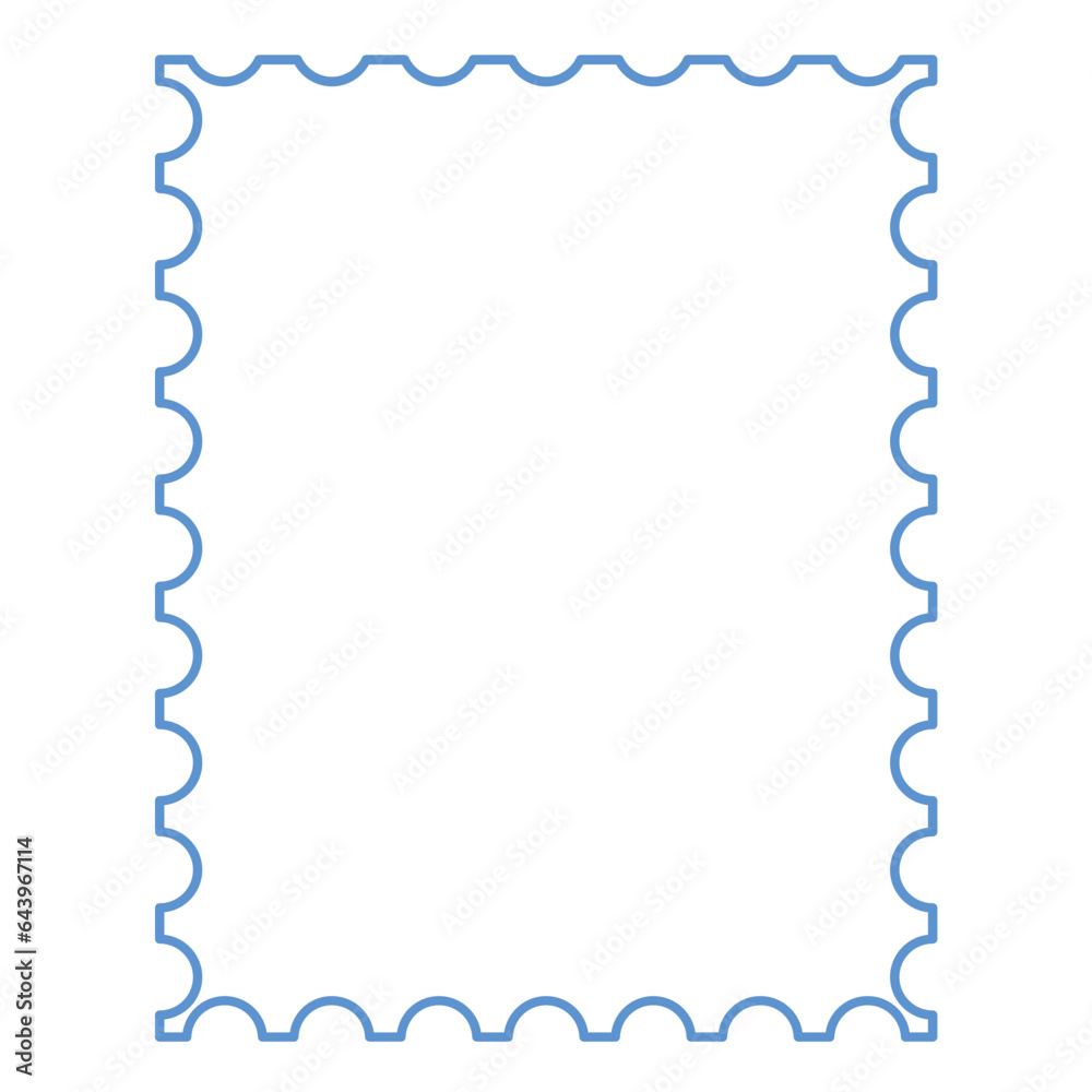 Postage stamp rectangle shape outline