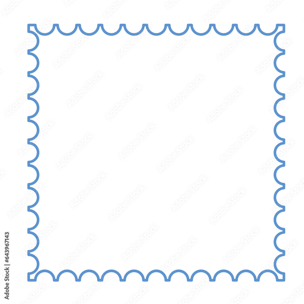 Postage stamp square shape outline illustration