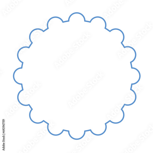 Postage stamp round shape outline illustration