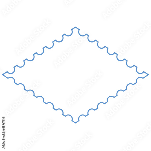 Postage stamp rhombus shape outline illustration