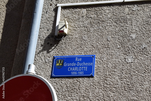 street sign, Rue Grand Duchesse Charlotte photo