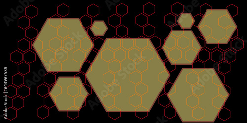 hexagon background.  red and yellow colored hexagons