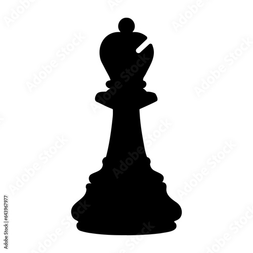 Bishop chess piece silhouette. Vector illustration