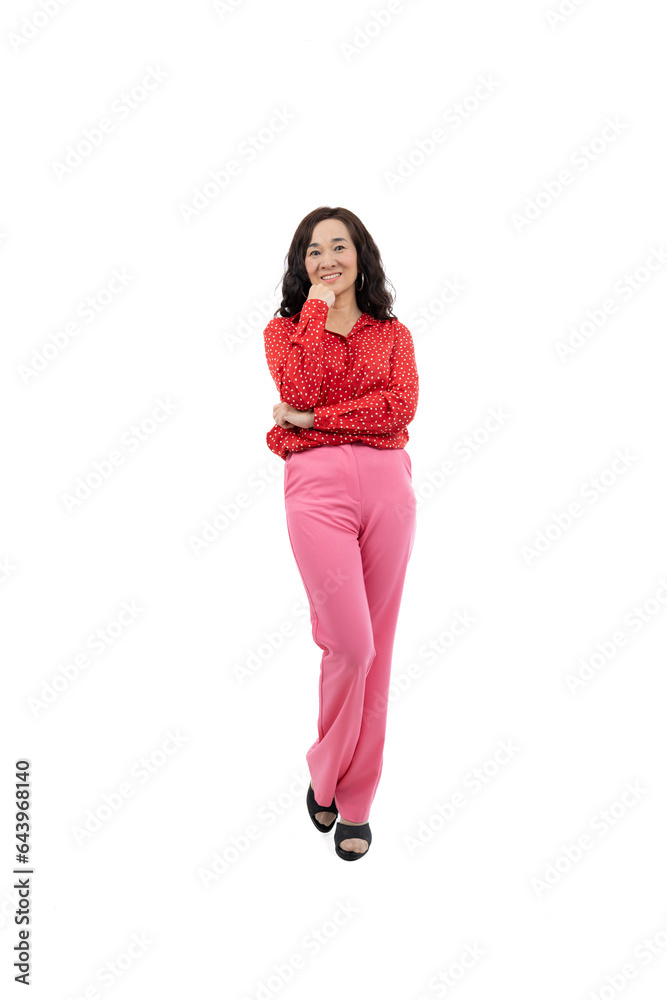 Young asian woman, professional entrepreneur standing in office clothing, smiling and looking confident, white background Young asian woman, professional entrepreneur standing in office clothing, smiling and looking confident, white background
