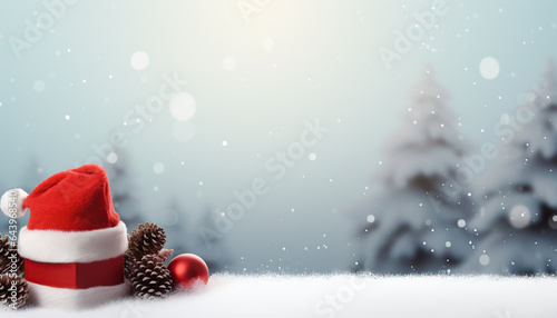 Christmas background with fir tree and decor