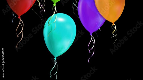 Balls Multicolored. Animation Alpha channel. Transparent background
