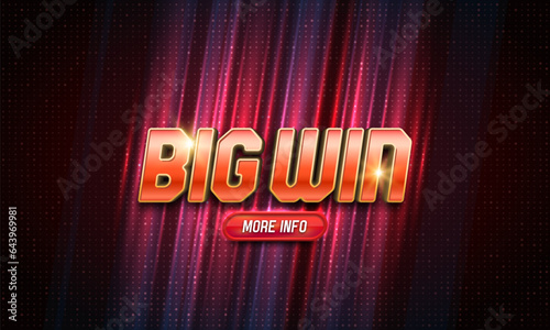 Shining sign Big Win on bright background. Vector illustration.