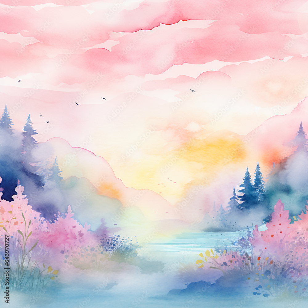 watercolor background theme design illustration