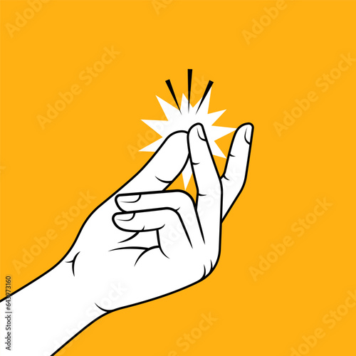 snapping fingers gesture vector. easy concept vector background.