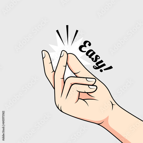 snapping fingers gesture vector. easy concept vector background.