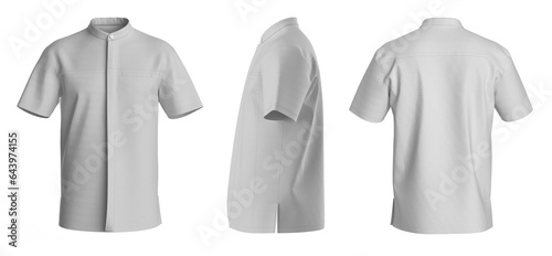 Man Shirt Short Sleeve. Isolated Button-down shirt. T-Shirt