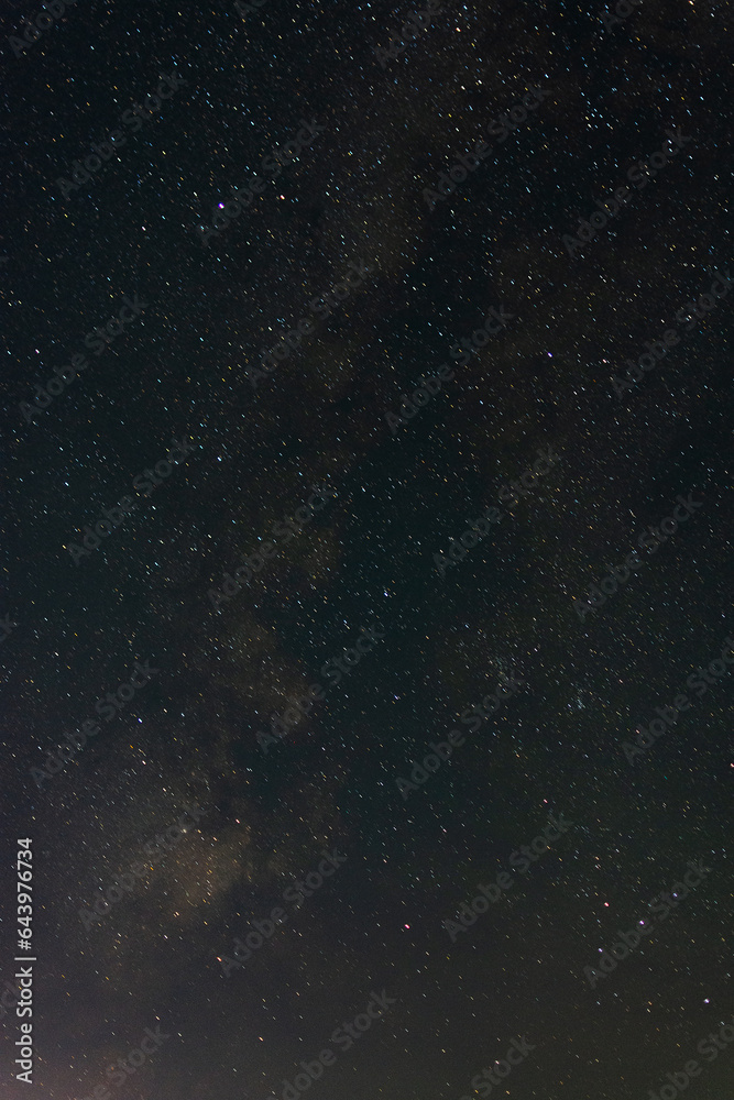 Fototapeta premium Stars are the night sky. Cosmic bodies in a black haze. The concept of astrology, observations. mystics. The study of planets and constellations. Natural background. The Milky Way and shooting stars