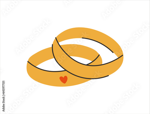 Wedding rings icon. Linear icons on white background. Vector illustration.