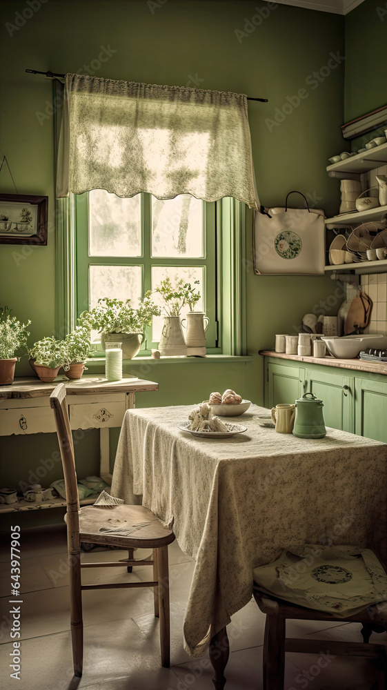Vintage Kitchen with a View: A Cozy Corner