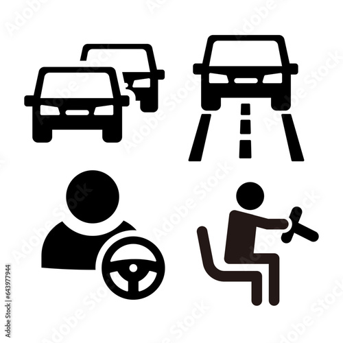  運転アイコンイラストセット
