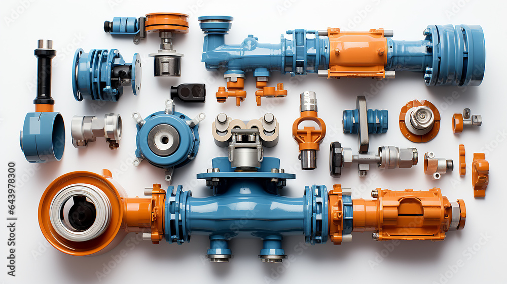 isolated on a white background is a wall with pipes, a water supply system, a complex supply system, a gas pipeline, a fuel pipeline, valves and switches isolated on a white background is a wall with pipes, a water supply system, a complex supply system, a gas pipeline, a fuel pipeline, valves and switches