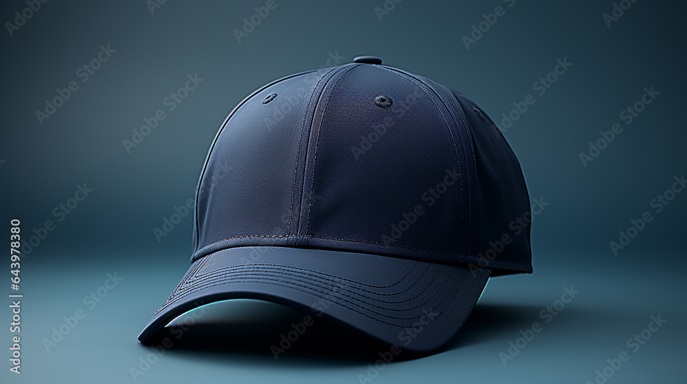 3d Dark blue cap, generative AI 3d Dark blue cap, generative AI