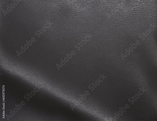 Black abstract background. Beautiful folds on shiny fabric or leather. Silk satin texture background for design. Elegant silver background.