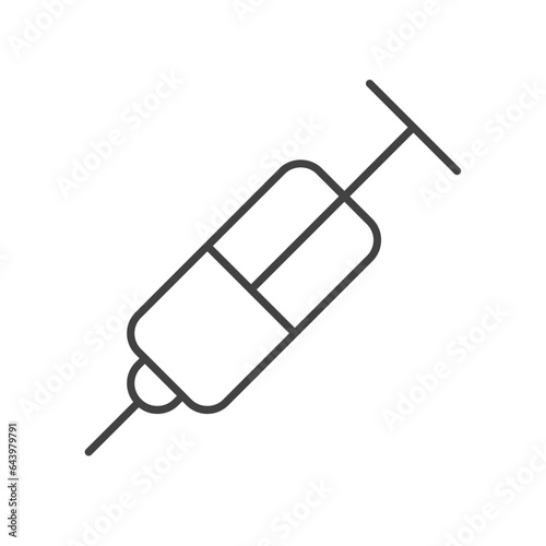 Outline health care ui icons collection. Vector black line illustration. Syringe symbol isolated on white background. Design element for healthcare