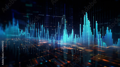Generative AI, stock market chart lines, financial graph on technology abstract background represent financial crisis, financial meltdown. Technology concept, trading market concept © ShAhZaIb
