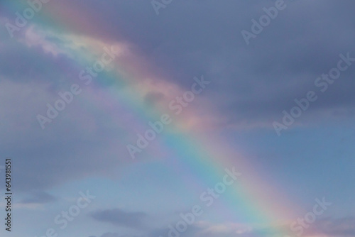 view on sky with rainbow