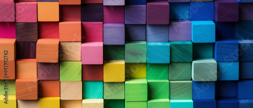 Spectrum of Stacked Multicoloured Wooden Blocks