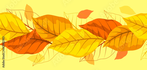 Pattern with autumn leaves. Background with various foliage.