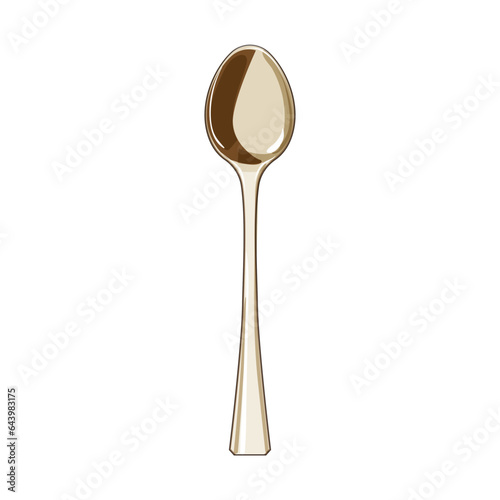 metal tea spoon cartoon. view food, steel black, table table metal tea spoon sign. isolated symbol vector illustration