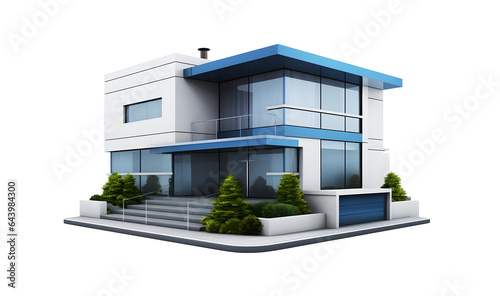 small house exterior design isolated on transparent background