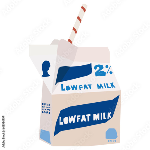 Milk box flat illustration