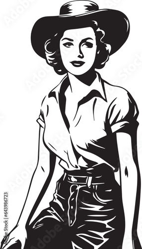 Farmer woman in a hat, Vector Illustration, SVG