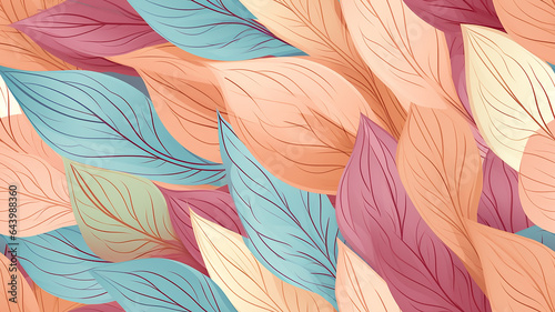 autumn leaves and branches background, abstract soft color softpastel bright colors, fall pattern