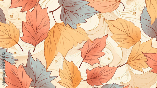 autumn leaves and branches background  abstract soft color softpastel bright colors  fall pattern