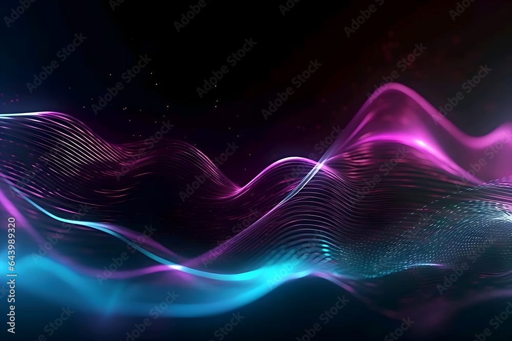 Fototapeta premium abstract background with glowing lines waves