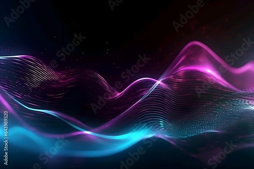 abstract background with glowing lines waves