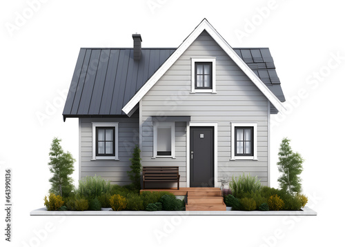 small house exterior design isolated on transparent background