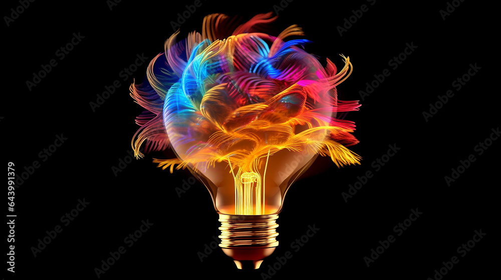 3d colorful bulb character, generative AI 3d colorful bulb character, generative AI