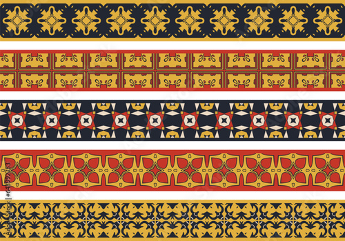 Five seamless decorative borders