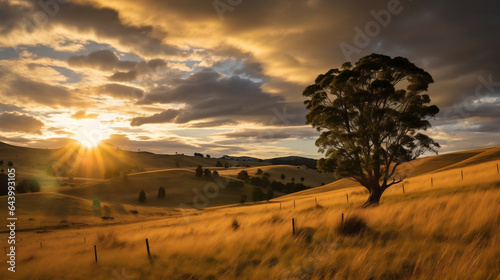 sunset over the hills, landscape photography